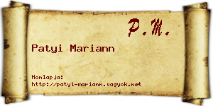 Patyi Mariann névjegykártya