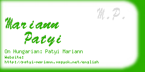 mariann patyi business card